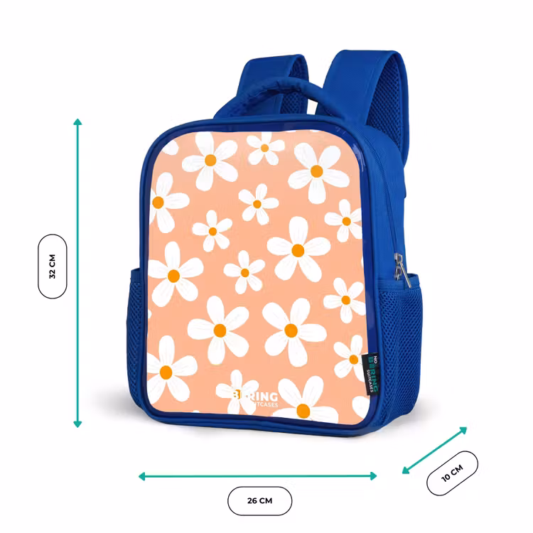 Madeliefjesmania perzik Kinderrugzak - Blauw middel -productfoto_formaten