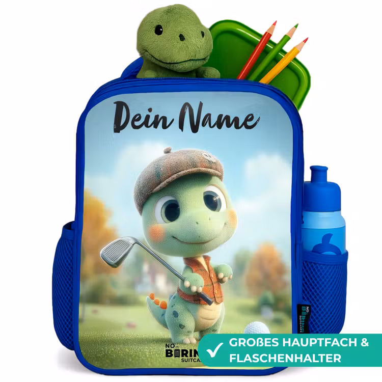 Golf - Dino - Groen Kinderrugzak - Blauw middel -inhoud_DE
