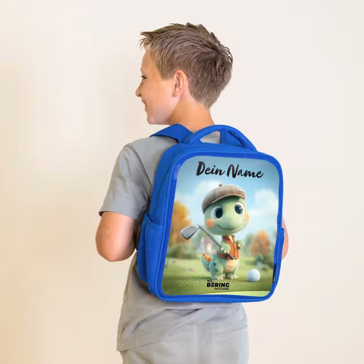 Golf - Dino - Groen Kinderrugzak - Blauw middel -sfeer2