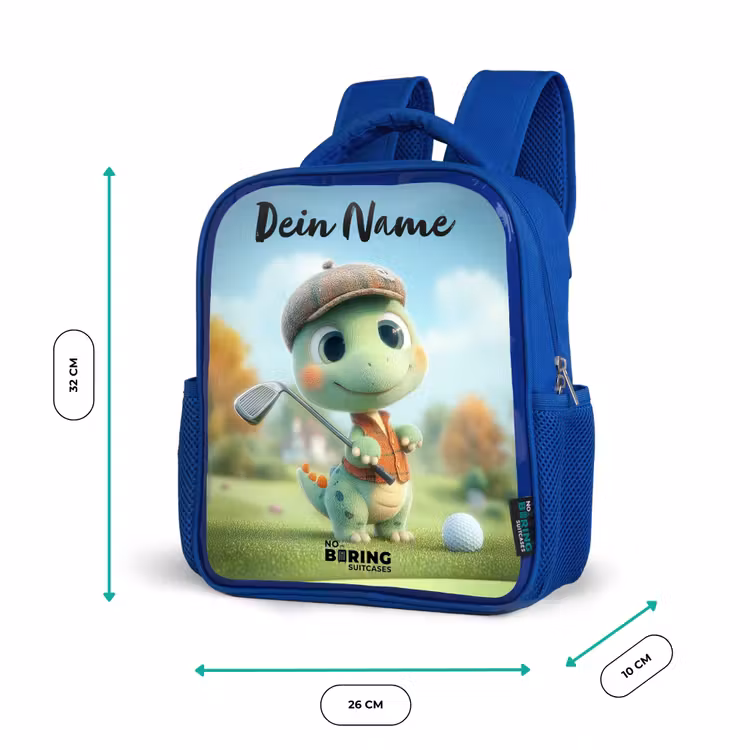 Golf - Dino - Groen Kinderrugzak - Blauw middel -productfoto_formaten