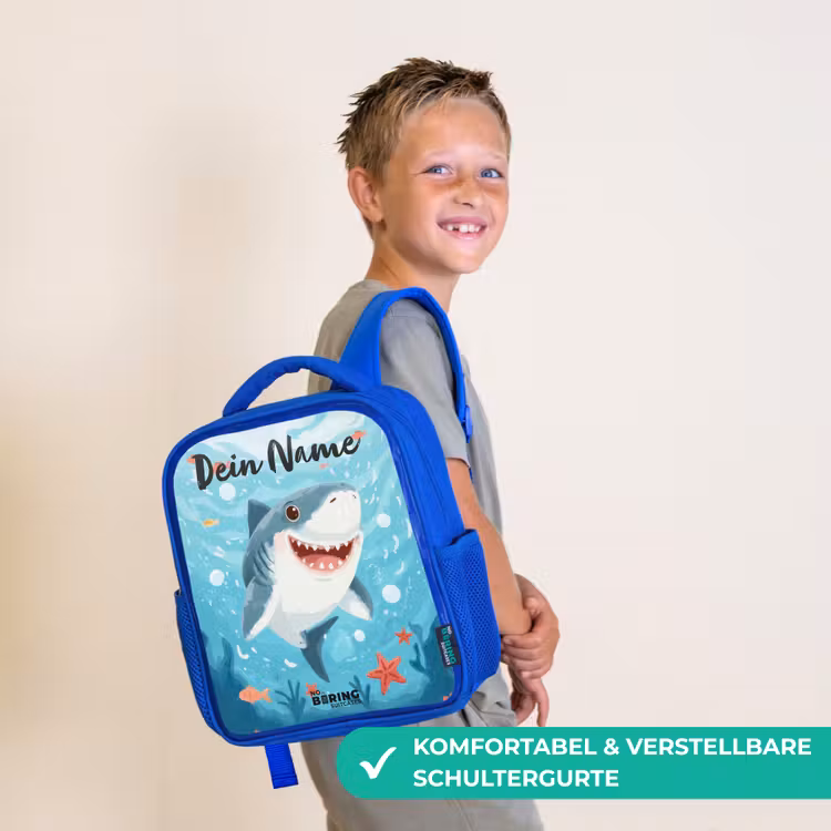 Haai - Water - Zee Kinderrugzak - Blauw middel -sfeer3_DE