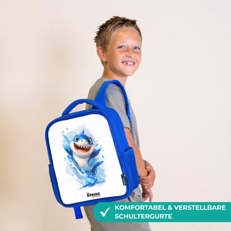 Haai - Tanden - Water Kinderrugzak - Blauw middel -sfeer3_DE