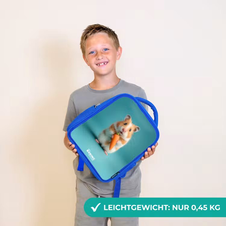 Hamster - Wortel - Dier Kinderrugzak - Blauw middel -sfeer1_DE
