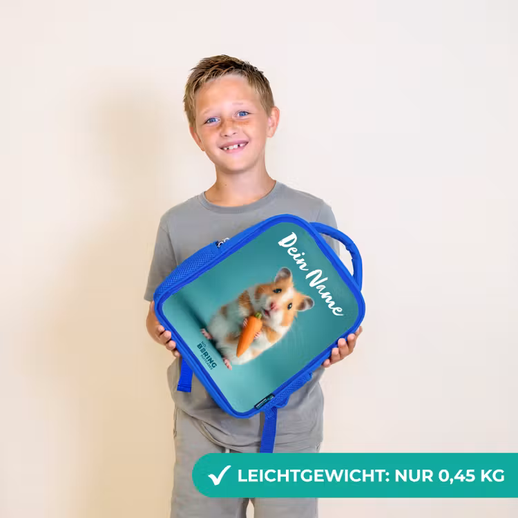 Hamster - Wortel - Dier Kinderrugzak - Blauw middel -sfeer1_DE