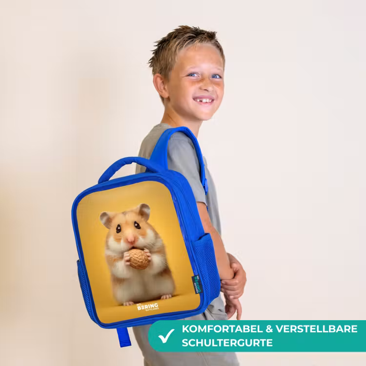 Hamster - Walnoot - Dier Kinderrugzak - Blauw middel -sfeer3_DE