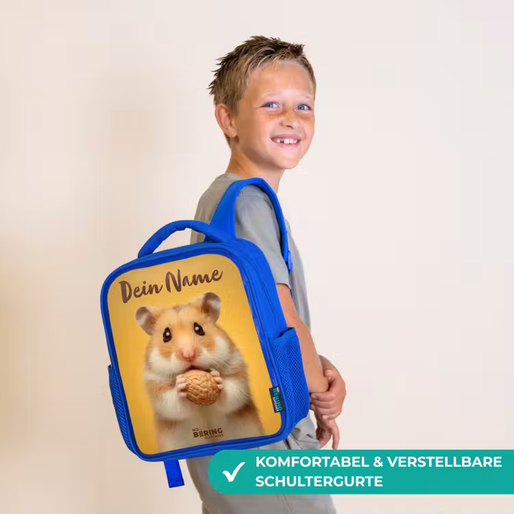 Hamster - Walnoot - Dier Kinderrugzak - Blauw middel -sfeer3_DE