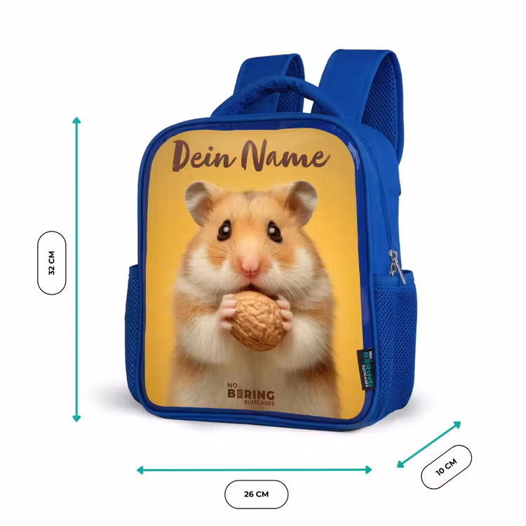 Hamster - Walnoot - Dier Kinderrugzak - Blauw middel -productfoto_formaten