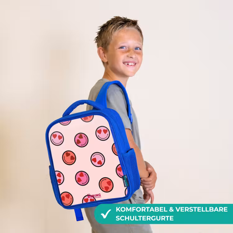 Hartje - Smiley - Patroon Kinderrugzak - Blauw middel -sfeer3_DE