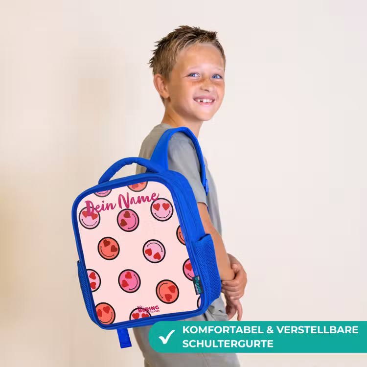 Hartje - Smiley - Patroon Kinderrugzak - Blauw middel -sfeer3_DE