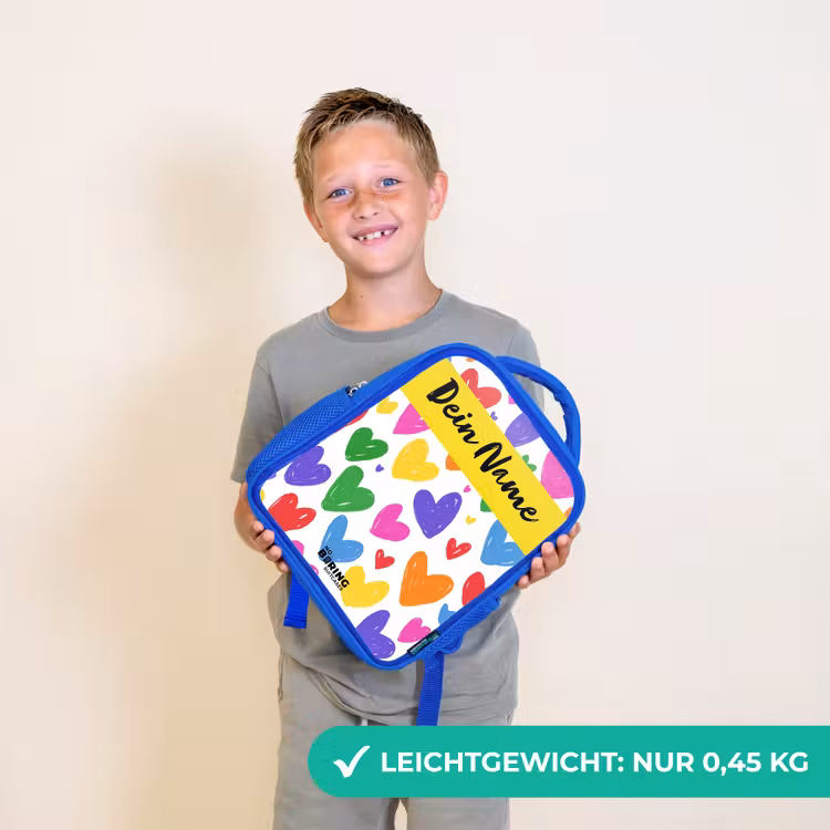 Hartjes - Patroon - Kleurrijk Kinderrugzak - Blauw middel -sfeer1_DE