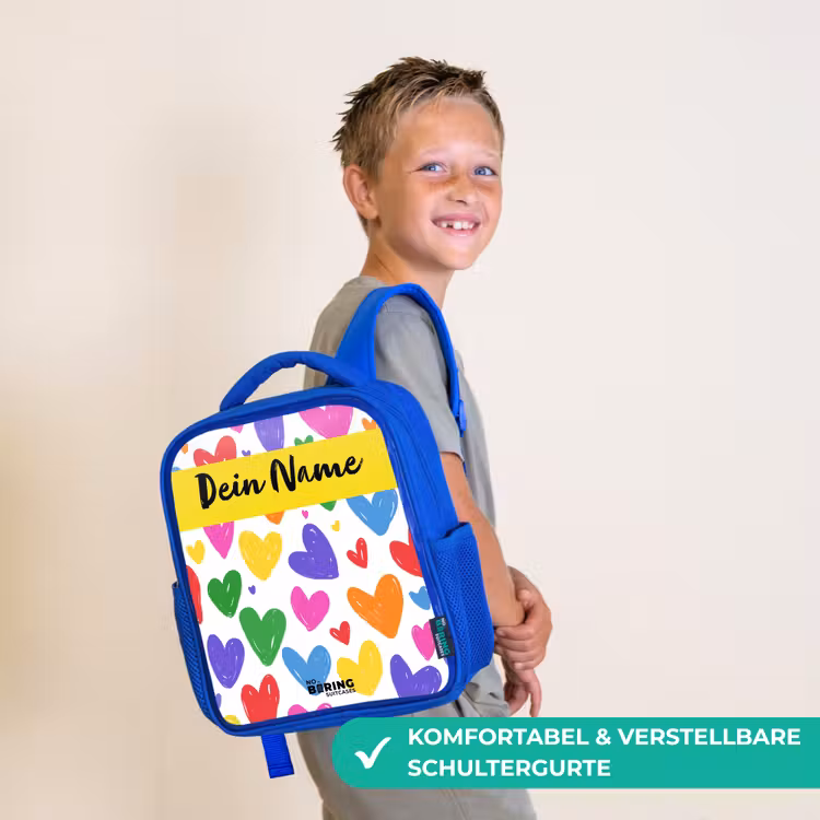 Hartjes - Patroon - Kleurrijk Kinderrugzak - Blauw middel -sfeer3_DE