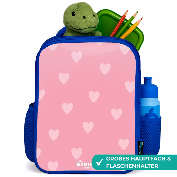 Hartjesritme Kinderrugzak - Blauw middel -inhoud_DE
