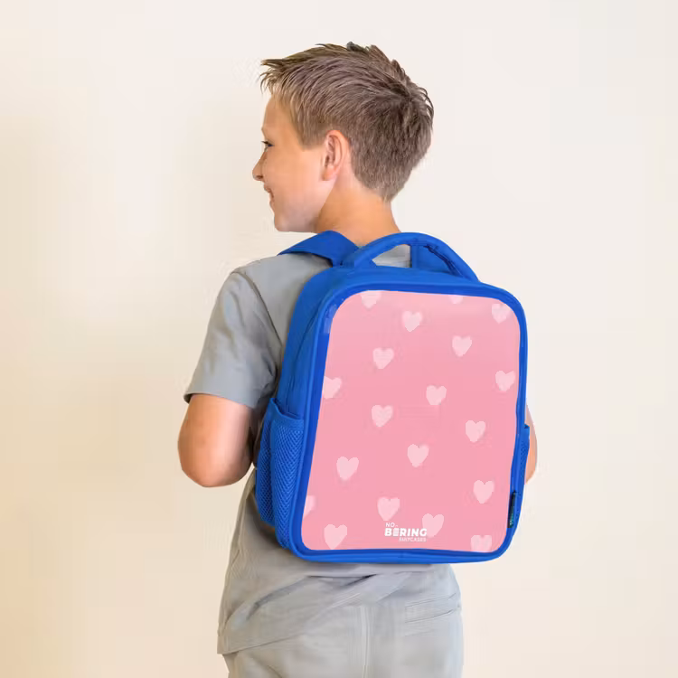 Hartjesritme Kinderrugzak - Blauw middel -sfeer2