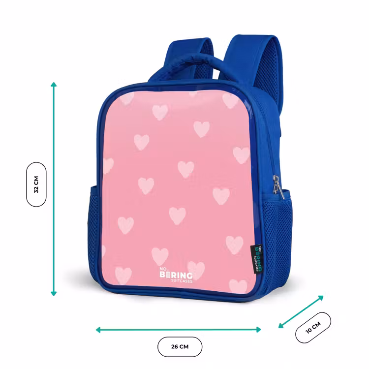 Hartjesritme Kinderrugzak - Blauw middel -productfoto_formaten