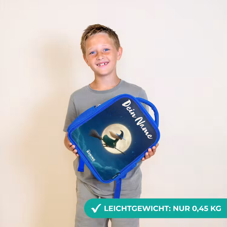 Heks in Maanlichtvlucht Kinderrugzak - Blauw middel -sfeer1_DE
