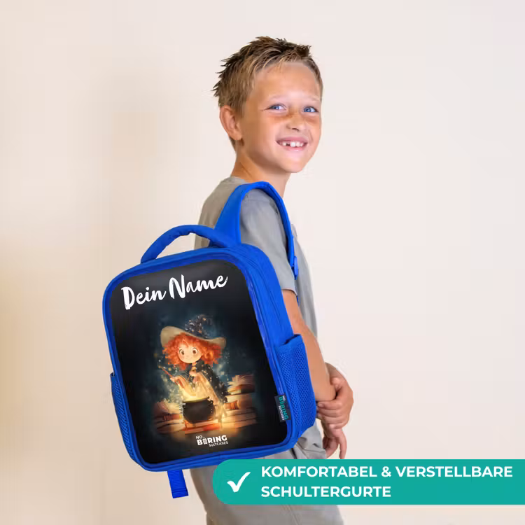 Heks met Sprankelende Toverdrank Kinderrugzak - Blauw middel -sfeer3_DE