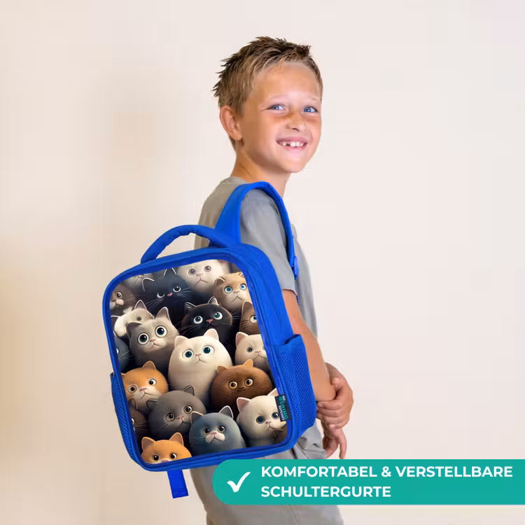 Kattigheid Kinderrugzak - Blauw middel -sfeer3_DE