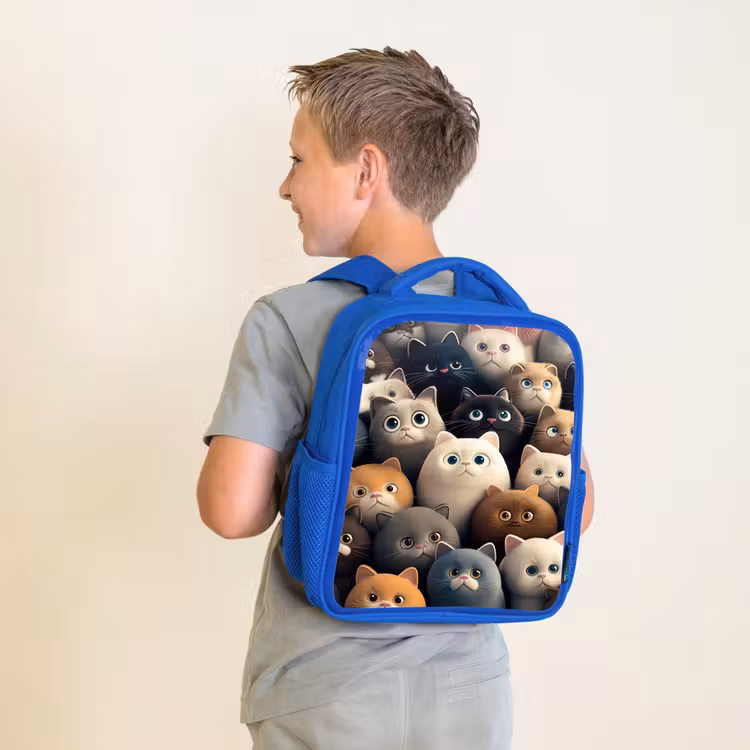 Kattigheid Kinderrugzak - Blauw middel -sfeer2
