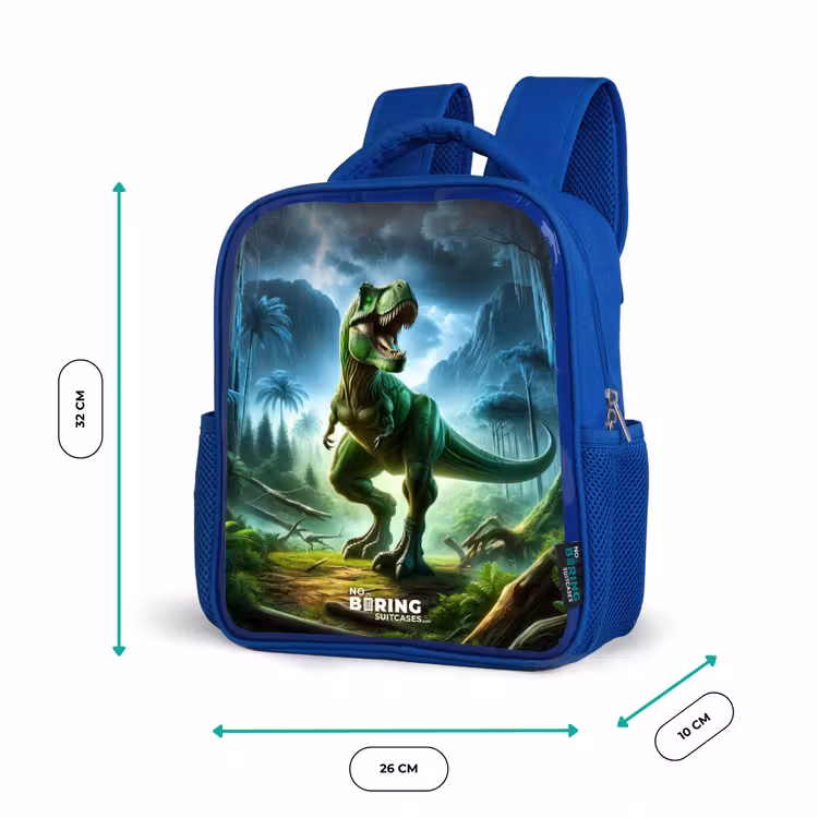 Junglosaurus Kinderrugzak - Blauw middel -productfoto_formaten