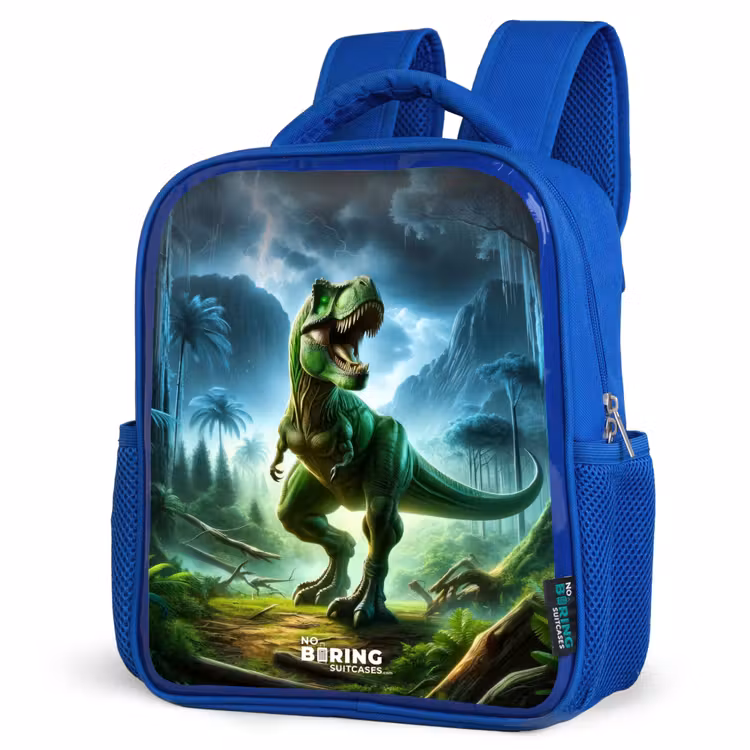 Junglosaurus Kinderrugzak - Blauw middel -schuin
