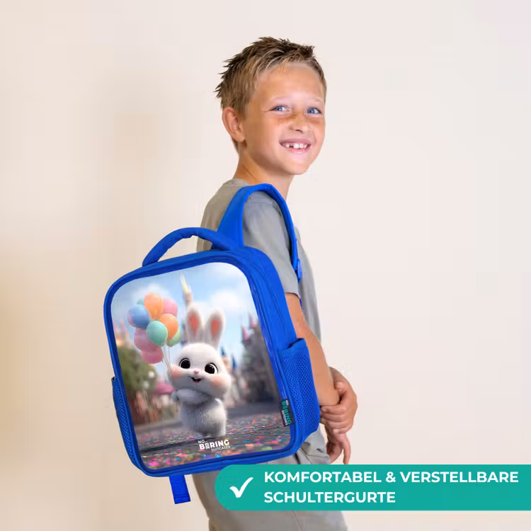 Konijn - Ballonnen Kinderrugzak - Blauw middel -sfeer3_DE