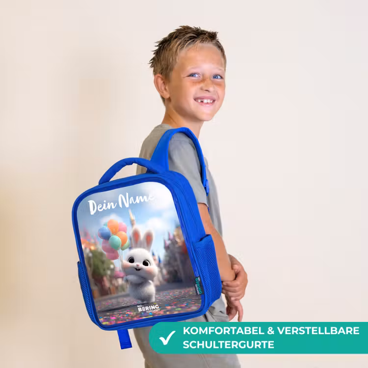 konijn - Ballonnen Kinderrugzak - Blauw middel -sfeer3_DE