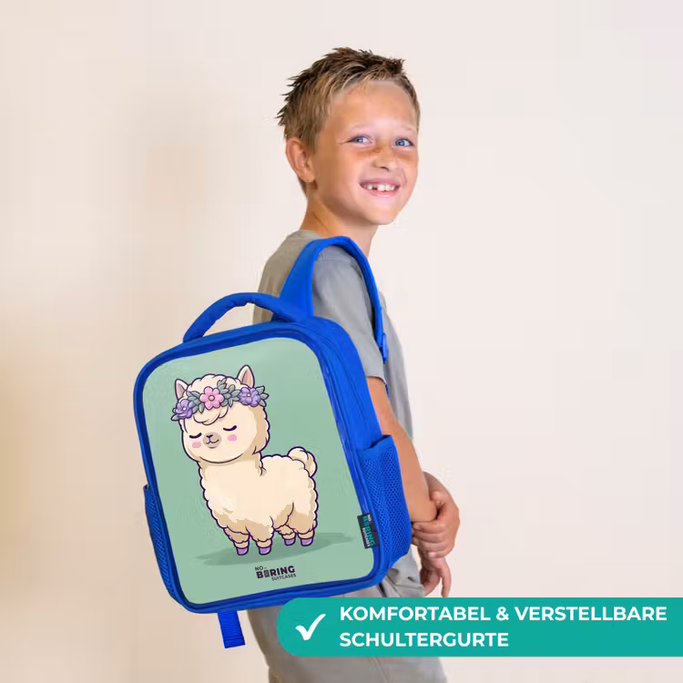 Kawai - Alpaca - Groen Kinderrugzak - Blauw middel -sfeer3_DE