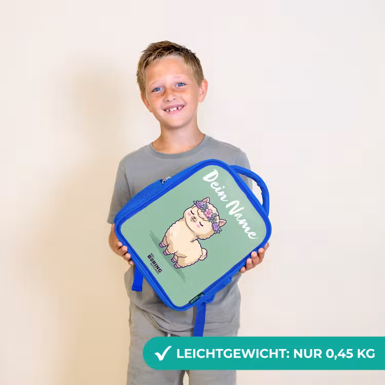 Kawai - Alpaca - Groen Kinderrugzak - Blauw middel -sfeer1_DE