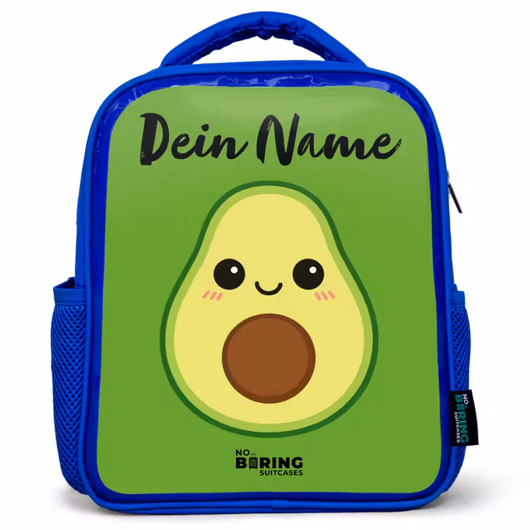 Kawai - Avocado - Groen Kinderrugzak - Blauw middel -3d