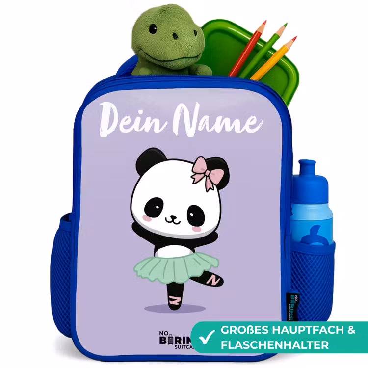 Kawai - Ballet - Panda Kinderrugzak - Blauw middel -inhoud_DE