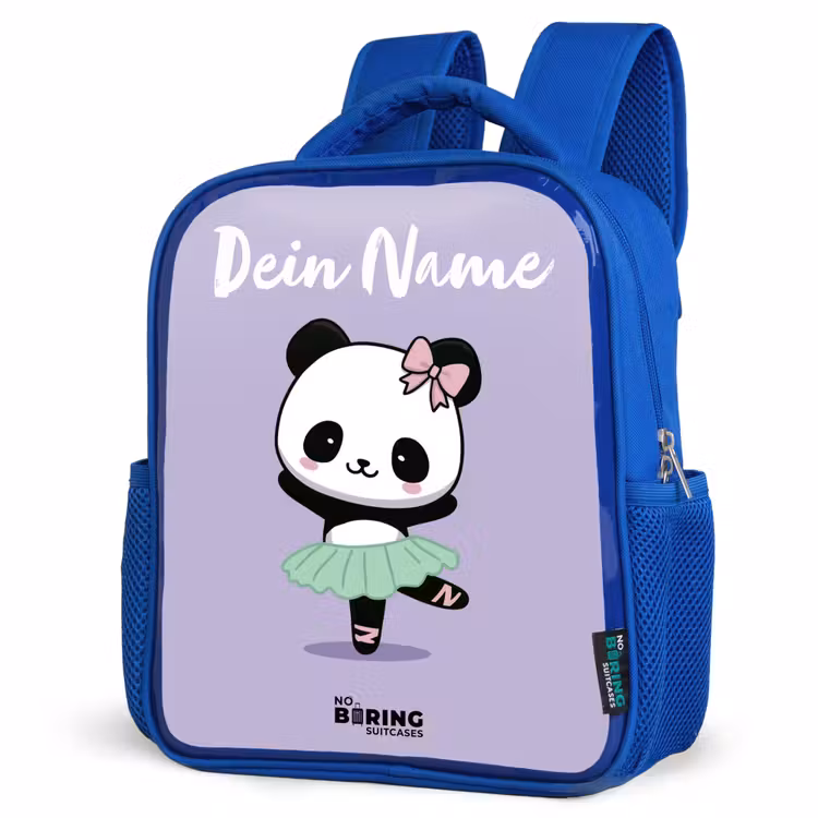 Kawai - Ballet - Panda Kinderrugzak - Blauw middel -schuin
