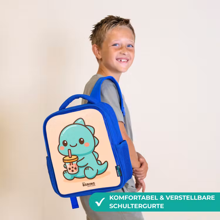 Kawai - Dino - Bubbletea Kinderrugzak - Blauw middel -sfeer3_DE