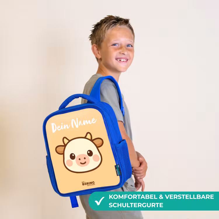 Kawai - Koe - Bruin Kinderrugzak - Blauw middel -sfeer3_DE