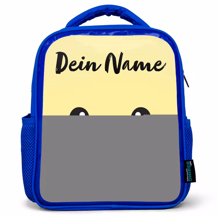 Kawai - Kuiken - Geel Kinderrugzak - Blauw middel -3d