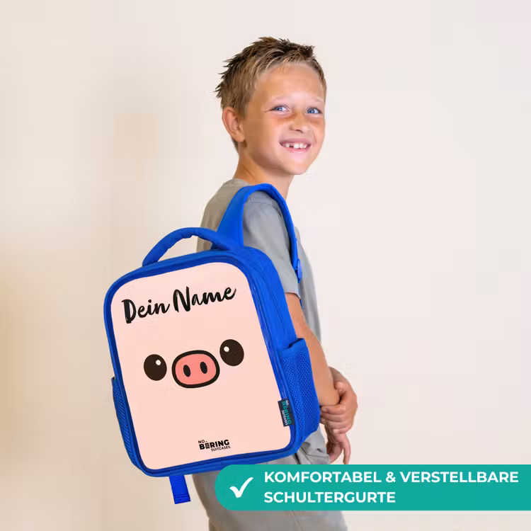 Kawai - Varken - Roze Kinderrugzak - Blauw middel -sfeer3_DE