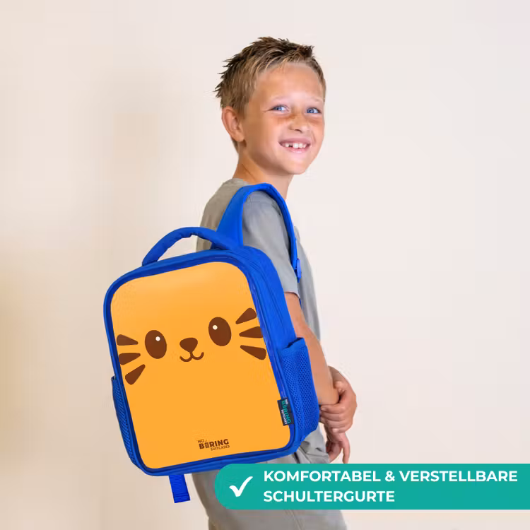Kawai - Tijger - Oranje Kinderrugzak - Blauw middel -sfeer3_DE