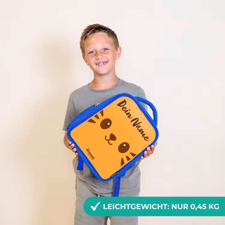 Kawai - Tijger - Oranje Kinderrugzak - Blauw middel -sfeer1_DE
