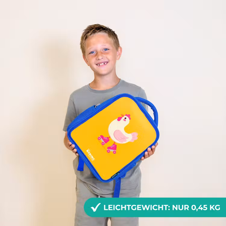 Kip - Rolschaatsen - Geel Kinderrugzak - Blauw middel -sfeer1_DE