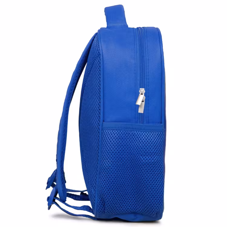 Hertje met planten in een veld vol stippen Kinderrugzak - Blauw middel -zijkant