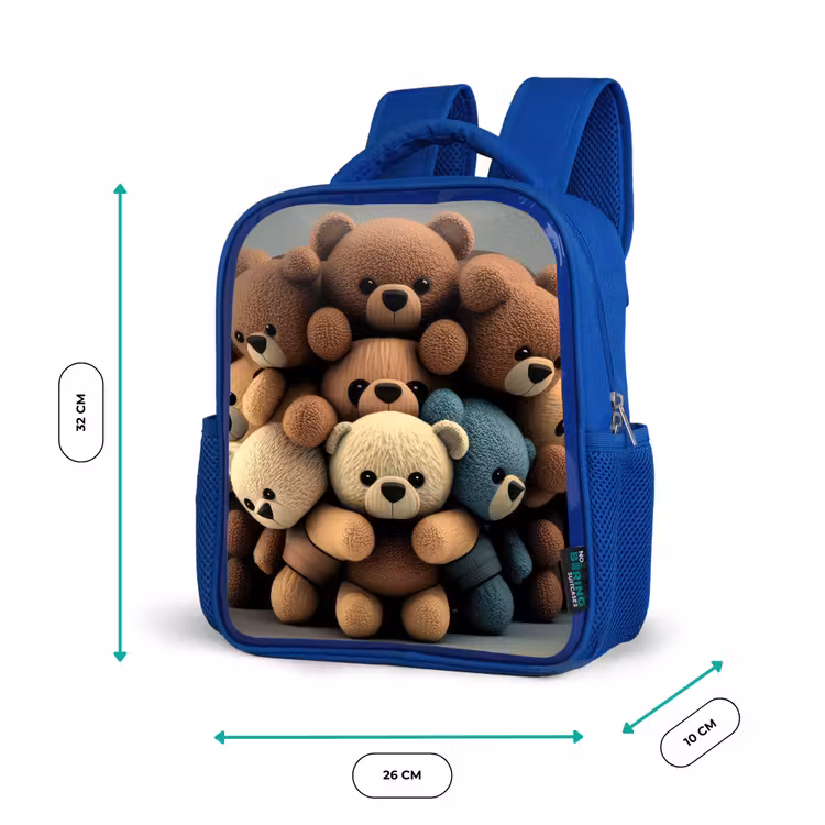 Knuffelberen Kinderrugzak - Blauw middel -productfoto_formaten
