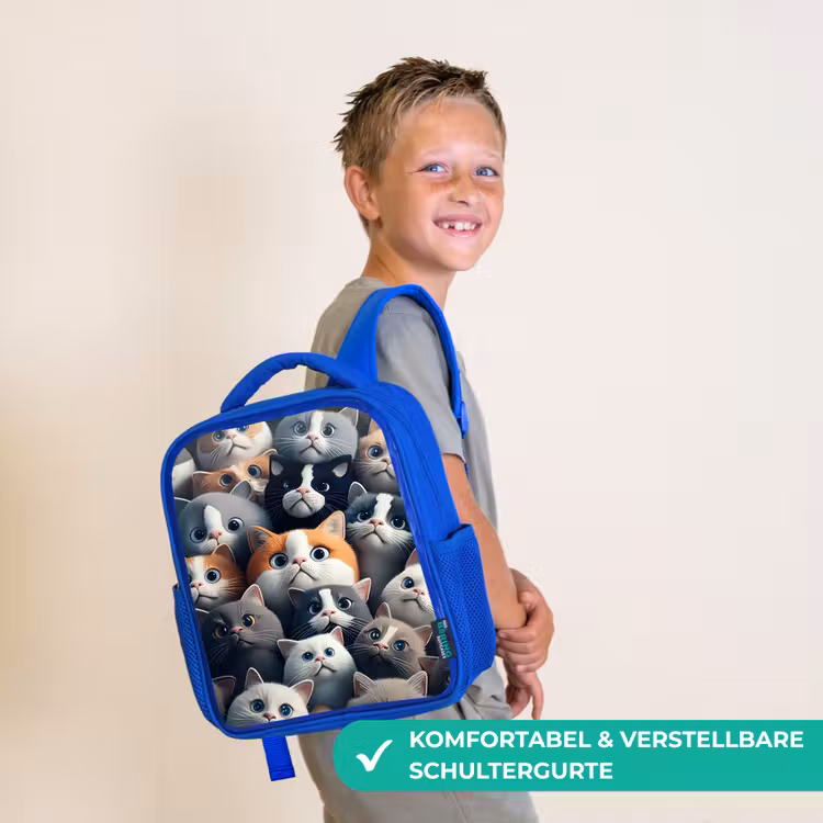 Snoezige Snuitjes Kinderrugzak - Blauw middel -sfeer3_DE