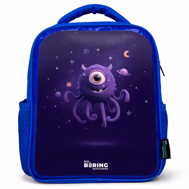 Kosmisch tentakelmonster Kinderrugzak - Blauw middel -3d