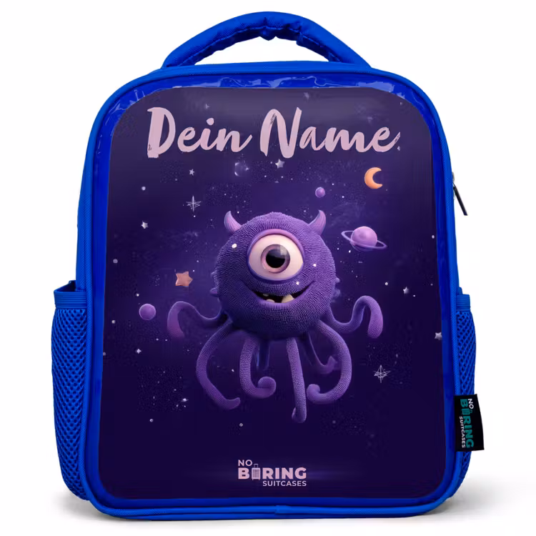 Kosmisch tentakelmonster Kinderrugzak - Blauw middel -3d