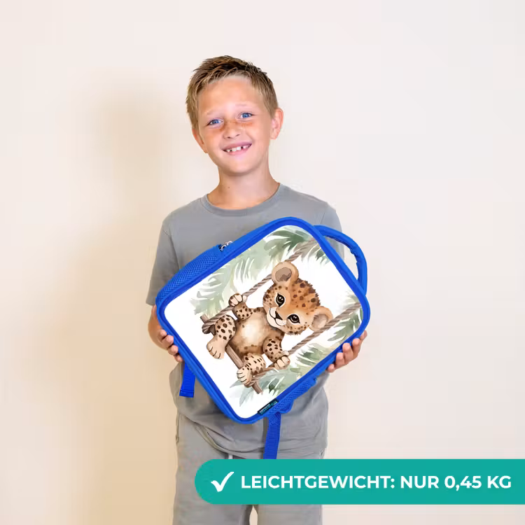 Luipaard - Dier - Kinderen - Jungle Kinderrugzak - Blauw middel -sfeer1_DE