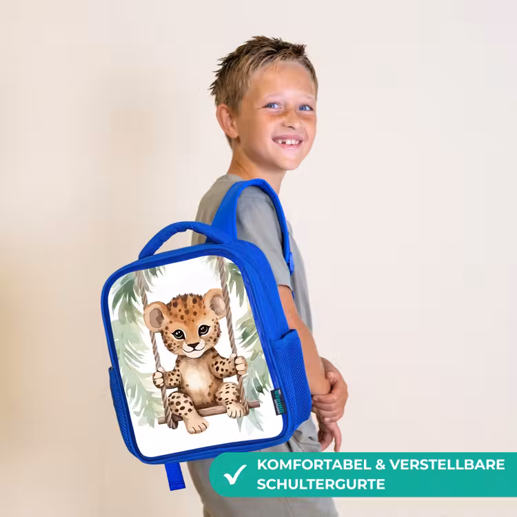 Luipaard - Dier - Kinderen - Jungle Kinderrugzak - Blauw middel -sfeer3_DE