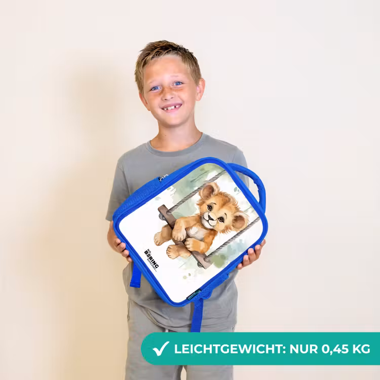 Lucas leeuw Kinderrugzak - Blauw middel -sfeer1_DE