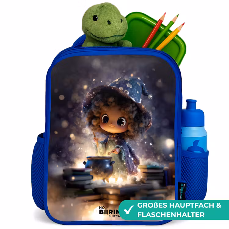 Magische Nacht vol Toverkunst Kinderrugzak - Blauw middel -inhoud_DE