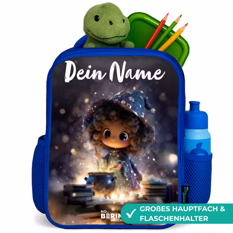 Magische Nacht vol Toverkunst Kinderrugzak - Blauw middel -inhoud_DE