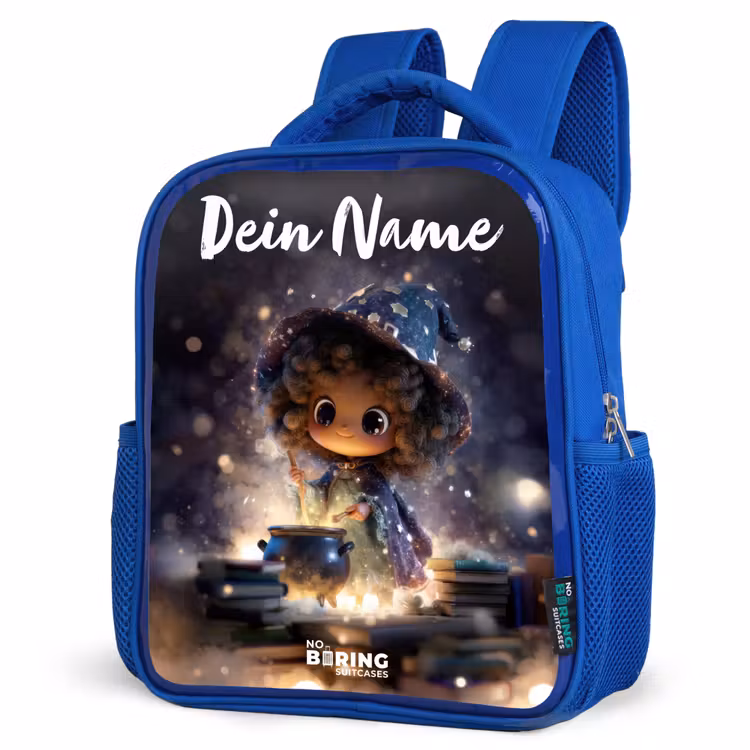 Magische Nacht vol Toverkunst Kinderrugzak - Blauw middel -schuin