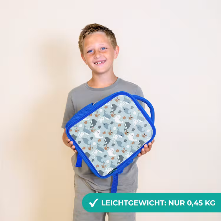 Oceaan - Walvis - Zeehond - Krab Kinderrugzak - Blauw middel 862 -sfeer1_DE